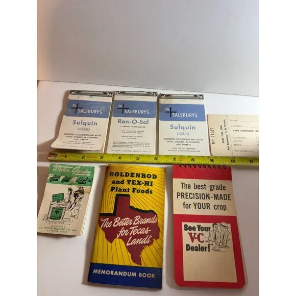 Vintage Advertising Notepads VC Fertilizers Tex Hi Plant Food Farmer Lot READ - Picture 6 of 13